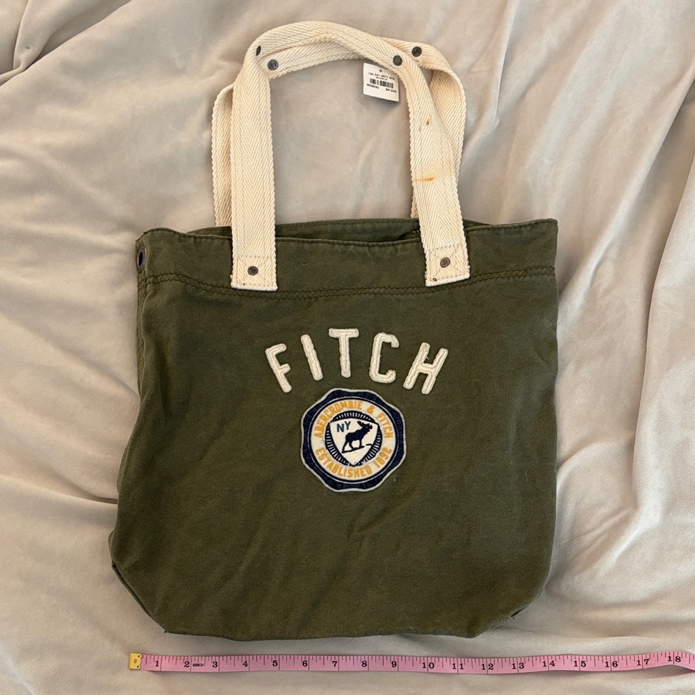 Abercrombie & Fitch Olive and Cream Tote